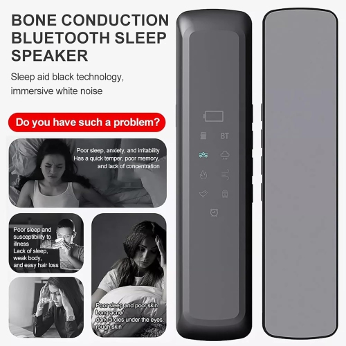 Portable intelligent bone conduction sleep 5.0 wireless Bluetooth-SMB-05 black screen + Bluetooth + TF card playback + built-in bone conduction black