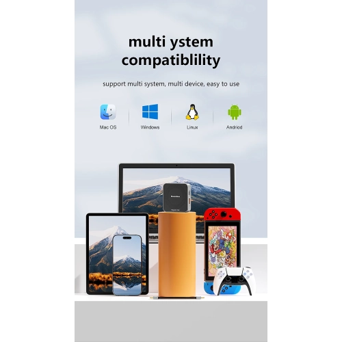 Magnetic 4K60Hz HD USB3.2 Hub PD Mobile Phone Notebook Magnetic Conversion Extender Type C USB Charging Hub Adapter Magnetic Multi-function Hub, 8 in