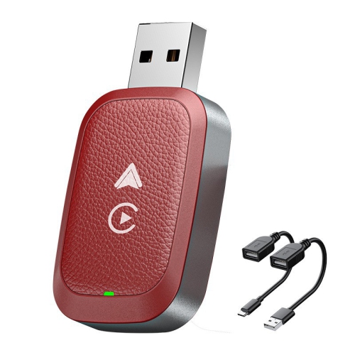 THE WAY  2 In 1 Wireless Network Card Wi to Wireless Carplay Adapter for Apple Carplay Android Car Wireless Adapter Retro In Red