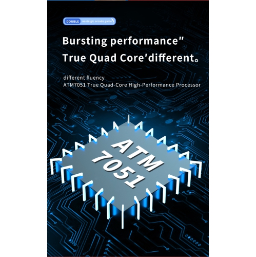 X7PLUS Double Game Console 5.1-inch large screen HD handheld game console GBA arcade retro game console, classic arcade retro game console-blue