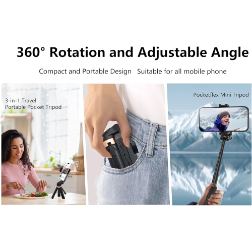 2025 New Ultra Mini Selfie Stick Travel Portable Universal Floor-standing Four-legged Photography Artifact 360 Degree Rotating Mini Tripod Magic
