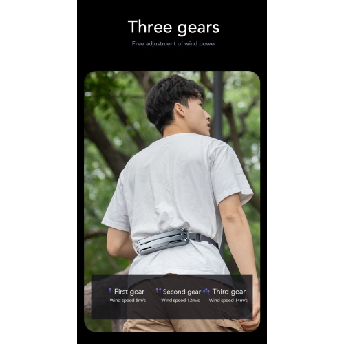 New ice waist fan outdoor sports portable cooling fan mini USB waist hanging fan waist rechargeable cooling fan 3 speeds suitable for outdoor sports