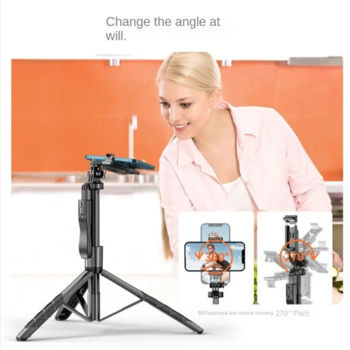 Bluetooth selfie stick L16 live broadcast anti-shake telescopic tripod bracket L16D [black double light version] 1.53m aluminum alloy shaft + balance