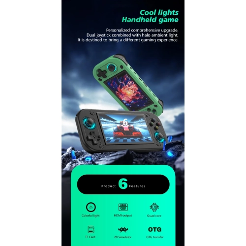 R43 Handheld Game Console 4.3-inch Screen HD Screen Emuelec Emulator Retro Classic Video Game Player for PSP/N64. Open Source Handheld Game Console