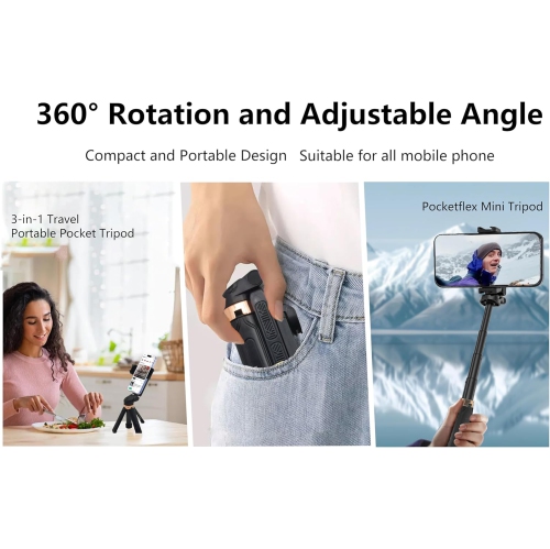2025 New Ultra Mini Selfie Stick Travel Portable Universal Floor Standing Four-legged Photography Artifact 360 Degree Rotating Mini Tripod Selfie