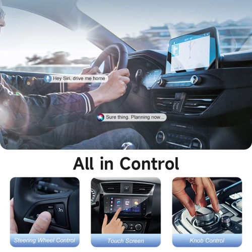 2 in 1 Wireless Network Card Wired to Wireless Carplay Adapter for Apple Carplay Android Car Wireless Adapter -Carbon Fiber