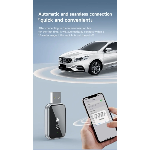 2 in 1 Wireless Network Card Wired to Wireless Carplay Adapter for Apple Carplay Android Car Wireless Adapter - Glossy