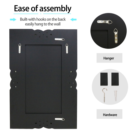 Crushed Diamond Wall Mirror, 40 x 28 Inch Rectangular Glass Silver Vanity with Decorative Glam Bling Crystal Frame Edge, Luxury Home Art Decor for