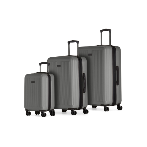Bugatti - Singapore 3 Piece Hardside Luggage Set with Expansion - Charcoal
