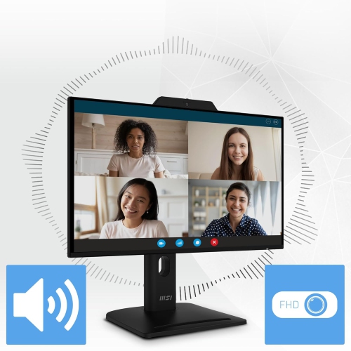 MSI 24" Conferencing Monitor, IPS, 1920 x 1080, 120Hz, Built-in Webcam and Speaker, Height Adjustable (PRO MP242PMG)