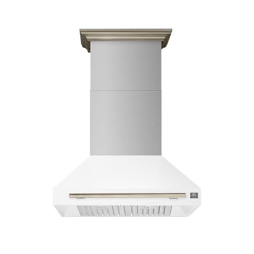 Forno Aria 36 Inch Wall-Mounted Range Hood in White