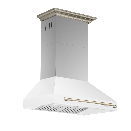 Forno Aria 36 Inch Wall-Mounted Range Hood in White