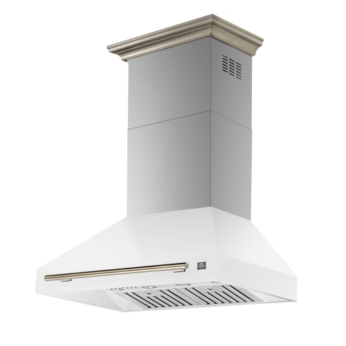 Forno Aria 36 Inch Wall-Mounted Range Hood in White