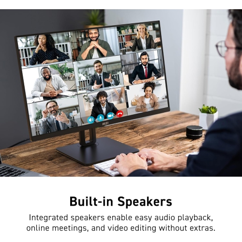 MSI 23.8" 1920 x 1080 144Hz 1ms (MPRT) / 4ms (GTG) IPS Monitor Tilt Swivel Height and Pivot adjustable, Speaker (PRO MP245PG E14)