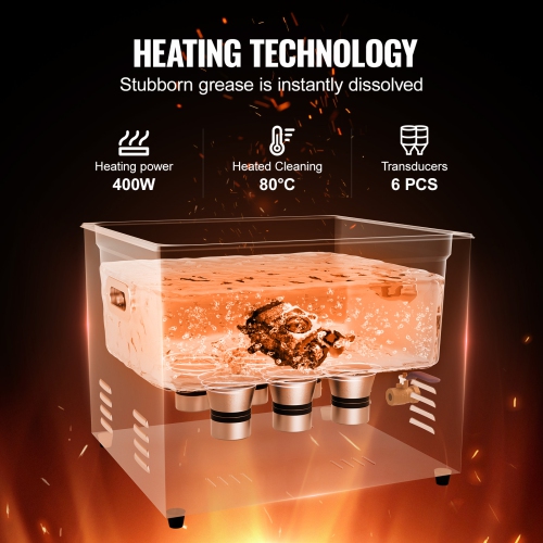 VEVOR 15L Ultrasonic Cleaner, Professional 360W Cleaning Machine with Timer & Heater, 40kHz Digital Ultrasonic Cleaner with Basket for Watch Glasses