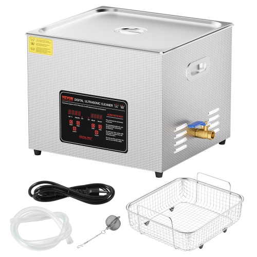VEVOR 15L Ultrasonic Cleaner, Professional 360W Cleaning Machine with Timer & Heater, 40kHz Digital Ultrasonic Cleaner with Basket for Watch Glasses