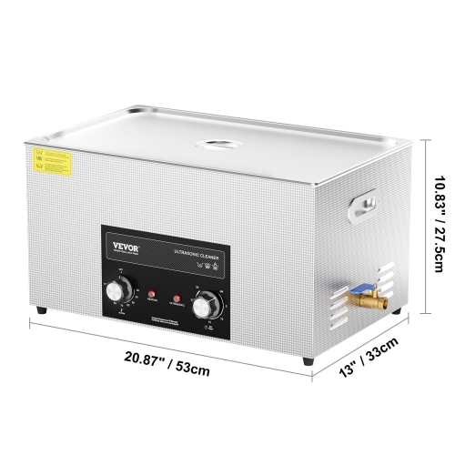 VEVOR 22L Ultrasonic Cleaner with Heater Timer & Basket, Professional Digital Sonic Cavitation Machine, 480W Cleaning Machine for Lab Tools, Metal