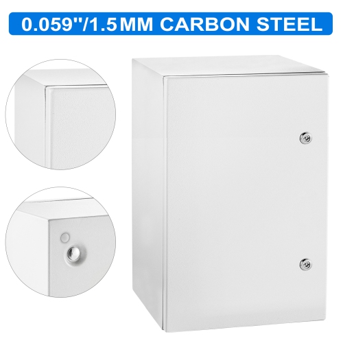 VEVOR 24 x 16 x 12'' Steel Electrical Box, Carbon Steel Hinged Junction Box, IP65 Weatherproof Metal Box Wall-Mounted Electronic Equipment Enclosure