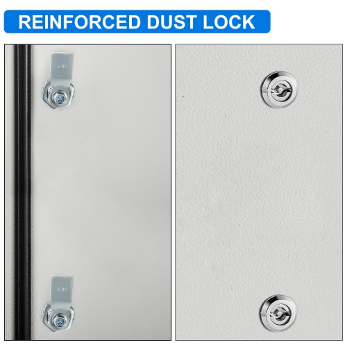 VEVOR 24 x 16 x 12'' Steel Electrical Box, Carbon Steel Hinged Junction Box, IP65 Weatherproof Metal Box Wall-Mounted Electronic Equipment Enclosure