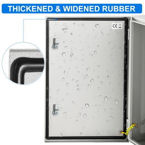 VEVOR 24 x 16 x 12'' Steel Electrical Box, Carbon Steel Hinged Junction Box, IP65 Weatherproof Metal Box Wall-Mounted Electronic Equipment Enclosure