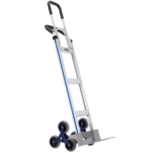 VEVOR 550 lbs Load Stair Climbing Cart, Aluminum Hand Truck Dolly with Dual Handles, Integrated Frame & Nonslip Rubber Wheels, Multipurpose Stair