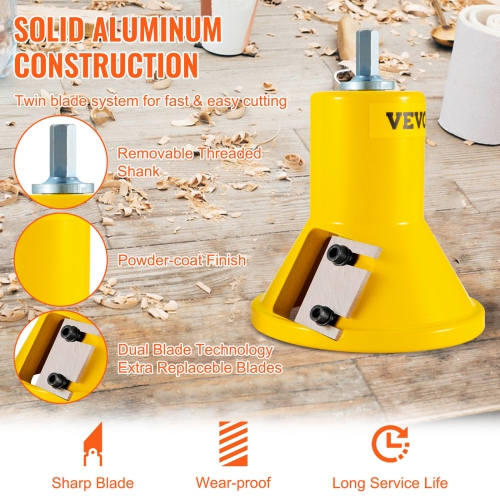 VEVOR 1"/25.4mm Tenon Cutter, 2"/50.8mm Diameter, with Dual Straight Blades & Button Screws Home Master Kit, Premium Aluminum & Steel Log Furniture