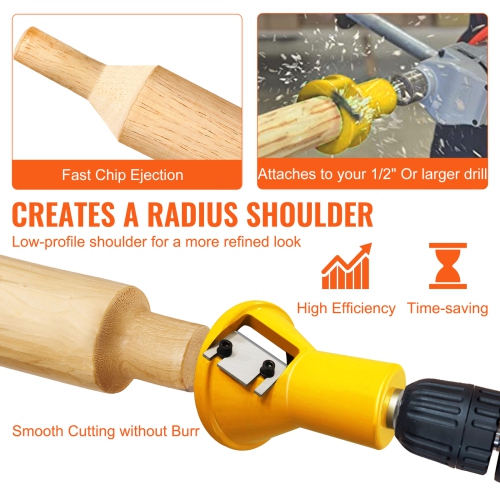 VEVOR 1"/25.4mm Tenon Cutter, 2"/50.8mm Diameter, with Dual Straight Blades & Button Screws Home Master Kit, Premium Aluminum & Steel Log Furniture