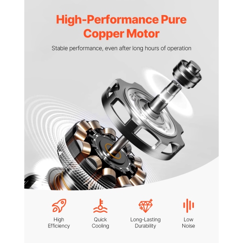 Pompe à vide VEVOR de 6 pi3/min, pompe à vide à aubes rotatives HVAC à 2 étapes, pour systèmes R134a R22 R410a, kit de pompe à vide automatique AC