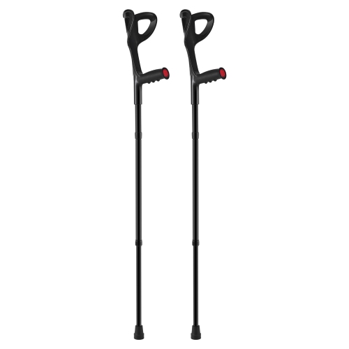VEVOR 1 Pair Forearm Crutches for Adults,10-Level Height Adjustable Walking Forearm Crutches,Aluminum Folding Medical Crutches with Open Cuff &