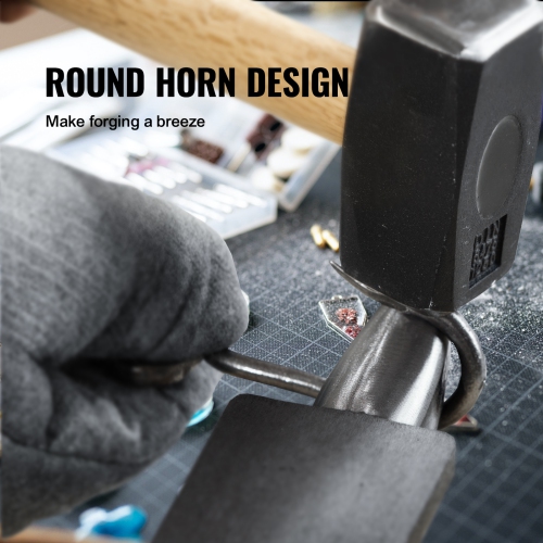 VEVOR 8.8Lbs Cast Steel Anvil, Single Horn Anvil, High Hardness Rugged Round Horn Anvil Blacksmith, Compact Design and Stable Base, Forge Tools and