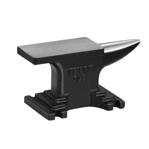 VEVOR 8.8Lbs Cast Steel Anvil, Single Horn Anvil, High Hardness Rugged Round Horn Anvil Blacksmith, Compact Design and Stable Base, Forge Tools and