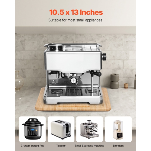 VEVOR Appliance Slider, Small 10.5 x 13-inch, Rolling Sliding Tray with Rubber Wheels & Hollow Handle, Easy to Clean, Appliance Rolling Tray for