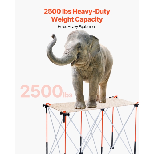 VEVOR 4.16 x 2.18 ft Portable Folding Workstand, Collapsible Workbench, 2500 lbs Weight Capacity, No Assembly Foldable Work Stand with Storage Bag,