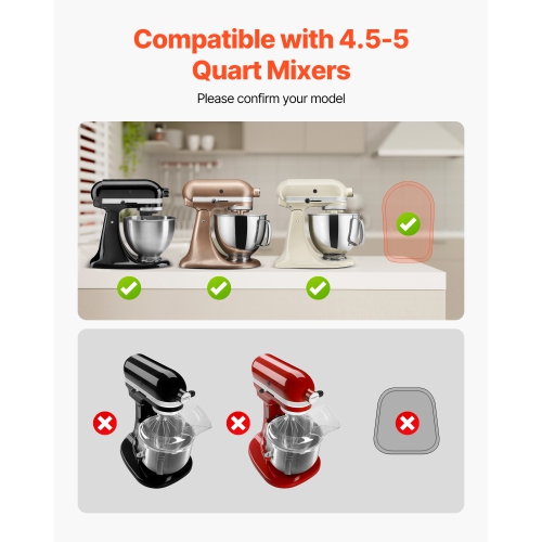 VEVOR Mixer Slider, Oval 14.5 x 9.4-inch, Appliance Slider Compatible with Tilt Head 4.5-5 Qt Stand Mixer, PTFE Feet, Kitchen Countertop Storage