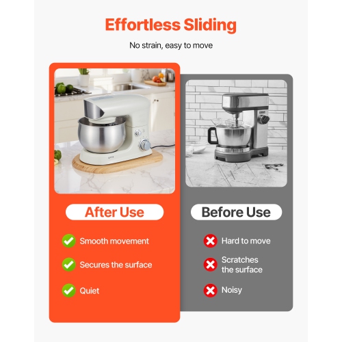 VEVOR Mixer Slider, Oval 14.5 x 9.4-inch, Appliance Slider Compatible with Tilt Head 4.5-5 Qt Stand Mixer, PTFE Feet, Kitchen Countertop Storage