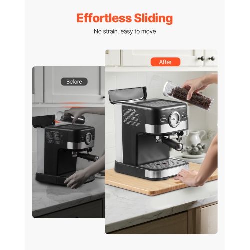 VEVOR Appliance Slider, Medium 13 x 16-inch, Rolling Sliding Tray with Rubber Wheels & Hollow Handle, Easy to Clean, Appliance Rolling Tray for