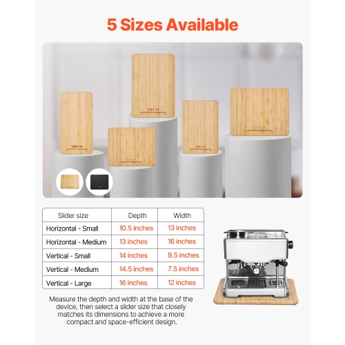 VEVOR Appliance Slider, Medium 13 x 16-inch, Rolling Sliding Tray with Rubber Wheels & Hollow Handle, Easy to Clean, Appliance Rolling Tray for