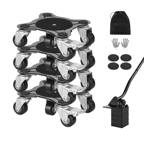 VEVOR Furniture Dolly, Maximum Load 1200 lbs, Heavy Duty Furniture Movers with 5 360° Rotation Wheels, Carbon Steel Panel, Furniture Lift Slider Tool