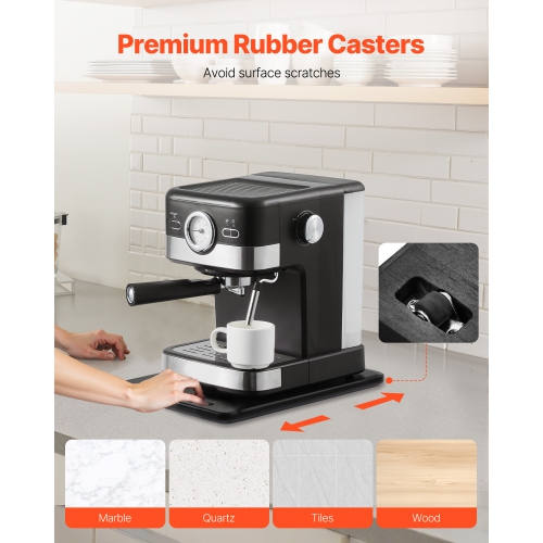 VEVOR Appliance Slider, Small 14 x 9.5-inch, Rolling Sliding Tray with Silent Rubber Wheels & Hollow Handle, Easy to Clean, Appliance Rolling Tray