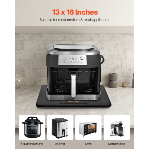 VEVOR Appliance Slider, Medium 13 x 16-inch, Rolling Sliding Tray with Silent Rubber Wheels & Hollow Handle, Easy to Clean, Appliance Rolling Tray