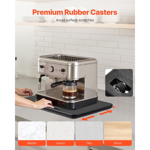 VEVOR Appliance Slider, Medium 13 x 16-inch, Rolling Sliding Tray with Silent Rubber Wheels & Hollow Handle, Easy to Clean, Appliance Rolling Tray