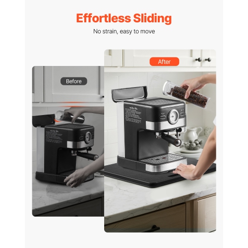 VEVOR Appliance Slider, Medium 13 x 16-inch, Rolling Sliding Tray with Silent Rubber Wheels & Hollow Handle, Easy to Clean, Appliance Rolling Tray