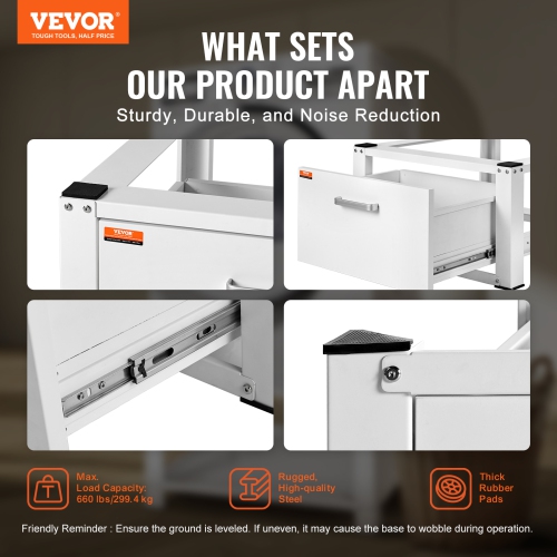 VEVOR 27" W x 14.4" H Laundry Pedestal, Washer And Dryer Base Stand Platform Universal Fit 660lbs Capacity, Heavy Duty Multi-Functional Base for