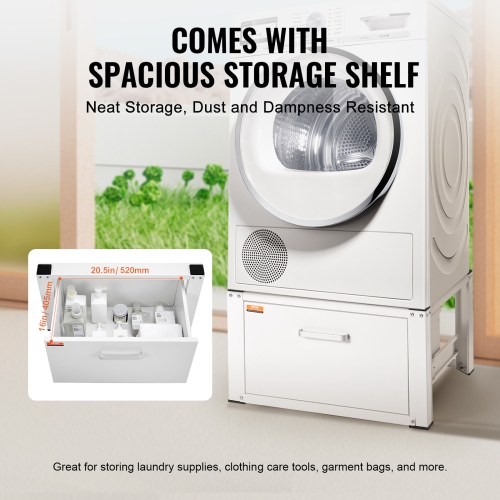 VEVOR 27" W x 14.4" H Laundry Pedestal, Washer And Dryer Base Stand Platform Universal Fit 660lbs Capacity, Heavy Duty Multi-Functional Base for