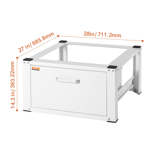 VEVOR 27" W x 14.4" H Laundry Pedestal, Washer And Dryer Base Stand Platform Universal Fit 660lbs Capacity, Heavy Duty Multi-Functional Base for