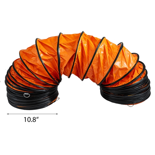 VEVOR 25ft Ducting Hose, PVC Flexible HVAC Duct Hosing for 10 Inch Utility Blower Exhaust Fan