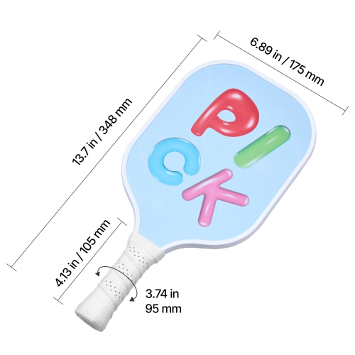 VEVOR Kids Pickleball Paddle, Lightweight Youth Pickleball Paddle with Small Grip and Cute Pattern, Fiberglass Pickle Ball Racket & Honeycomb Core,