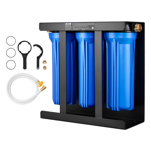 VEVOR  Rv Water Filtration System, 3-Cartridge Water Filter System for Campers, Remove Sediments, Chlorine, Bad Tastes, Odors, And Most Contaminants