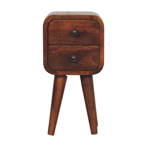 ARTISAN FURNITURE  Solid Wood Extra Mini Curved Chestnut Bedside