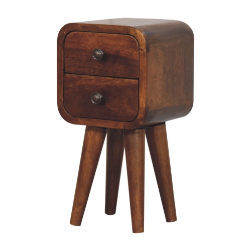 Artisan Furniture Solid Wood Extra Mini Curved Chestnut Bedside